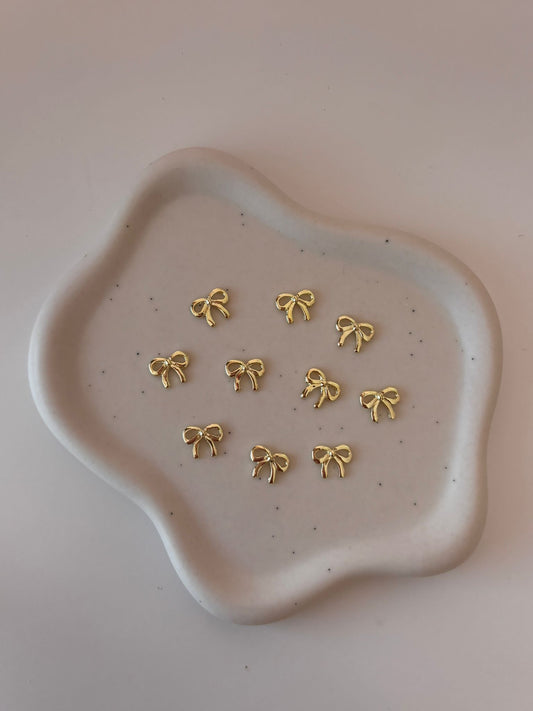 Gold Bow Nail Charms